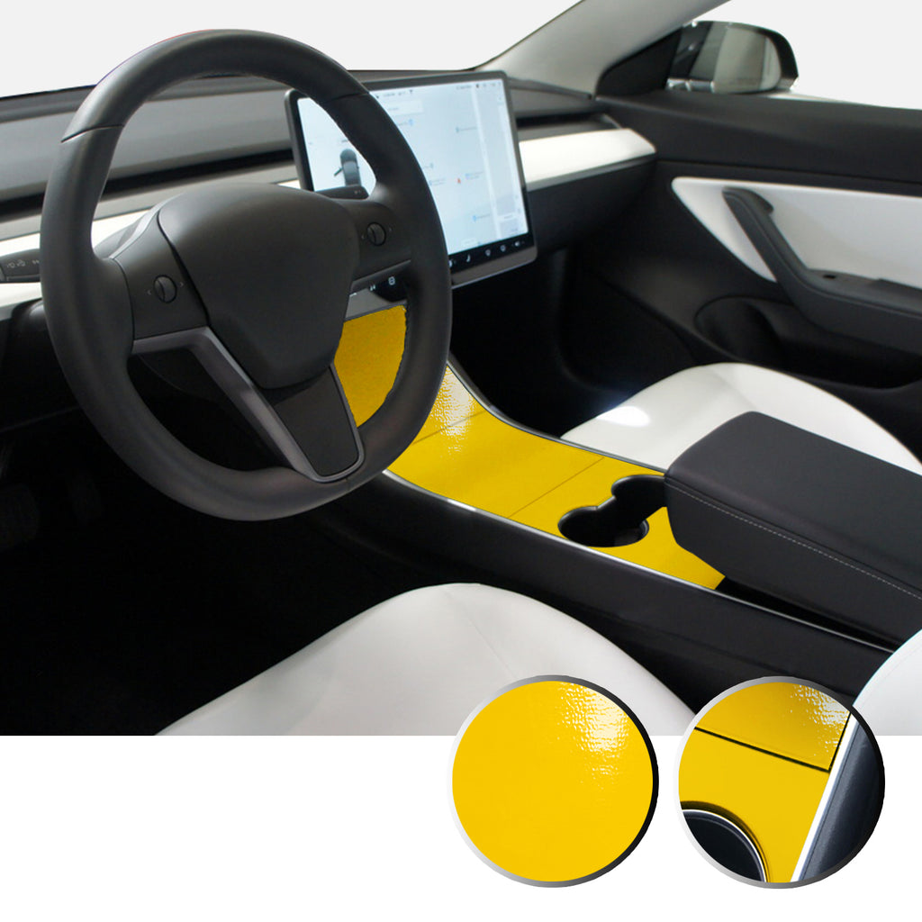 Center Console Vinyl Decal Overlay Trim Wrap Compatible with and Fits Model 3 2017-2020