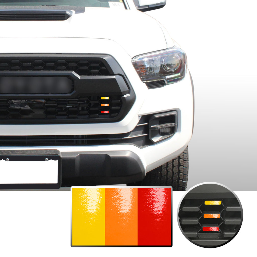 Front Grille 3 Color Vinyl Wrap Decal Compatible with Tacoma TRD Pro 2016-2020