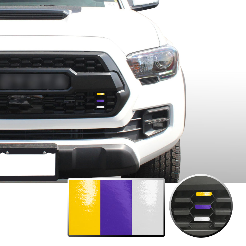 Front Grille 3 Color Vinyl Wrap Decal Compatible with Tacoma TRD Pro 2016-2020