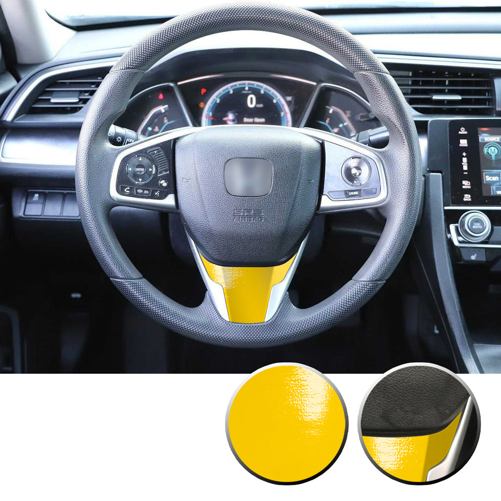 Steering Wheel Bottom Section Trim Vinyl Decal Overlay Accent Compatible with Honda Civic 2016-2020