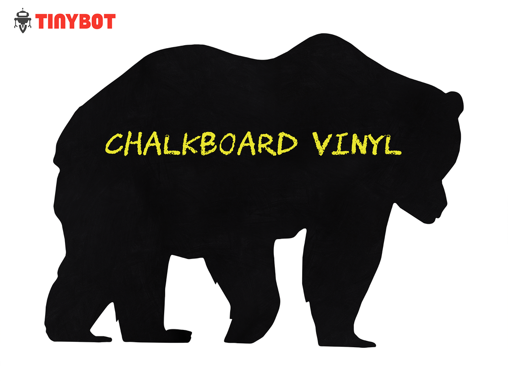 Tinybot - Big Bear Removable Chalkboard Adhesive Wall Vinyl Decal Sticker - Color Black - 10"x15" Inches - Haru Creative Decals
