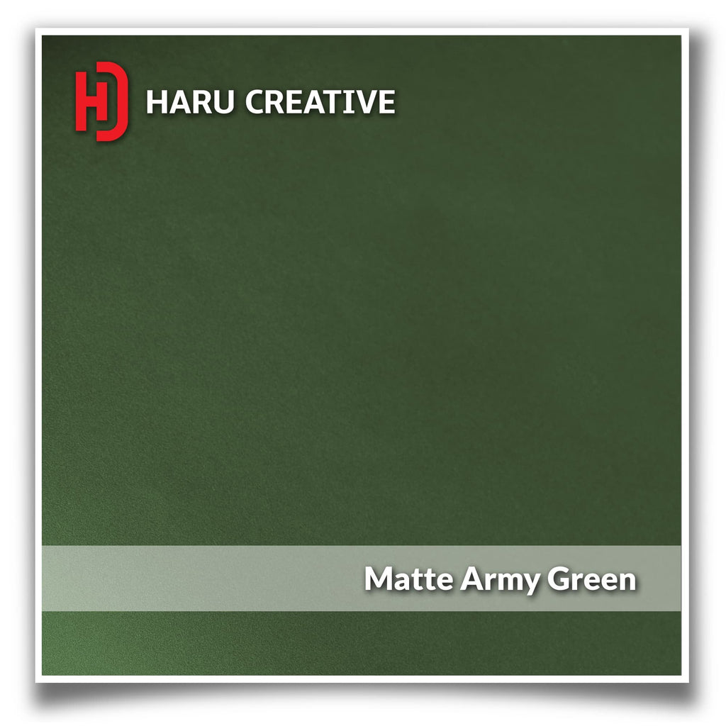 Army Green Matte Vinyl Wrap - Adhesive Decal Film Sheet Roll - Haru Creative Matte