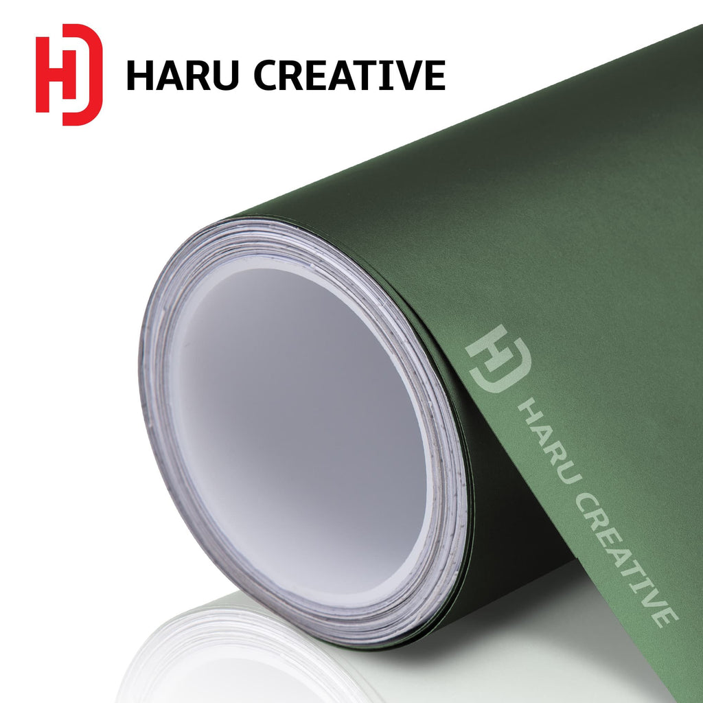Army Green Matte Vinyl Wrap - Adhesive Decal Film Sheet Roll - Haru Creative Matte