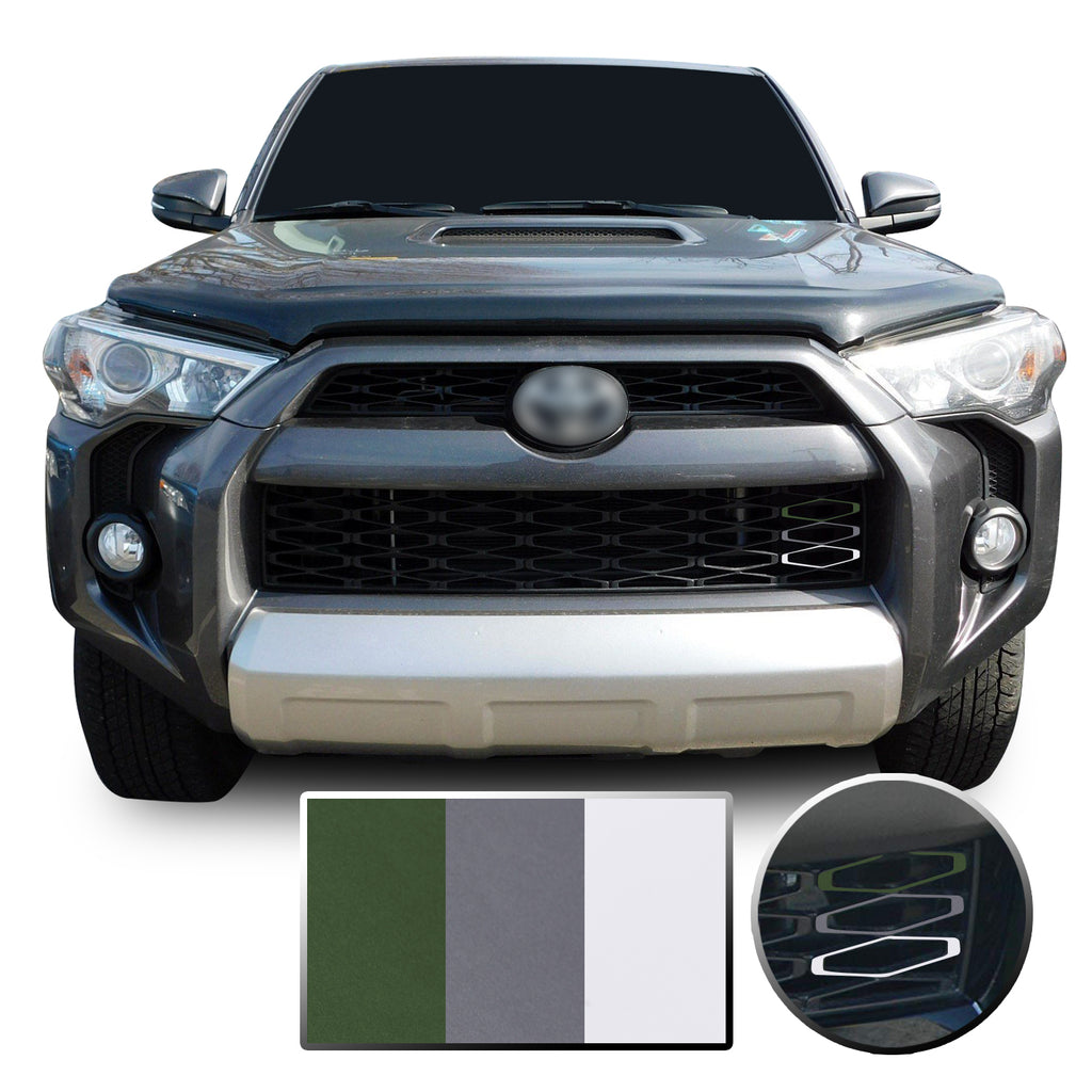 Front Grille 3 Color Vinyl Wrap Decal Overlay Compatible with Toyota 4Runner 2014-2020