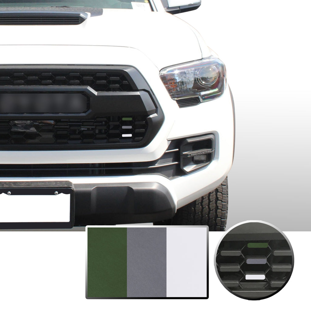 Front Grille 3 Color Vinyl Wrap Decal Compatible with Tacoma TRD Pro 2016-2020