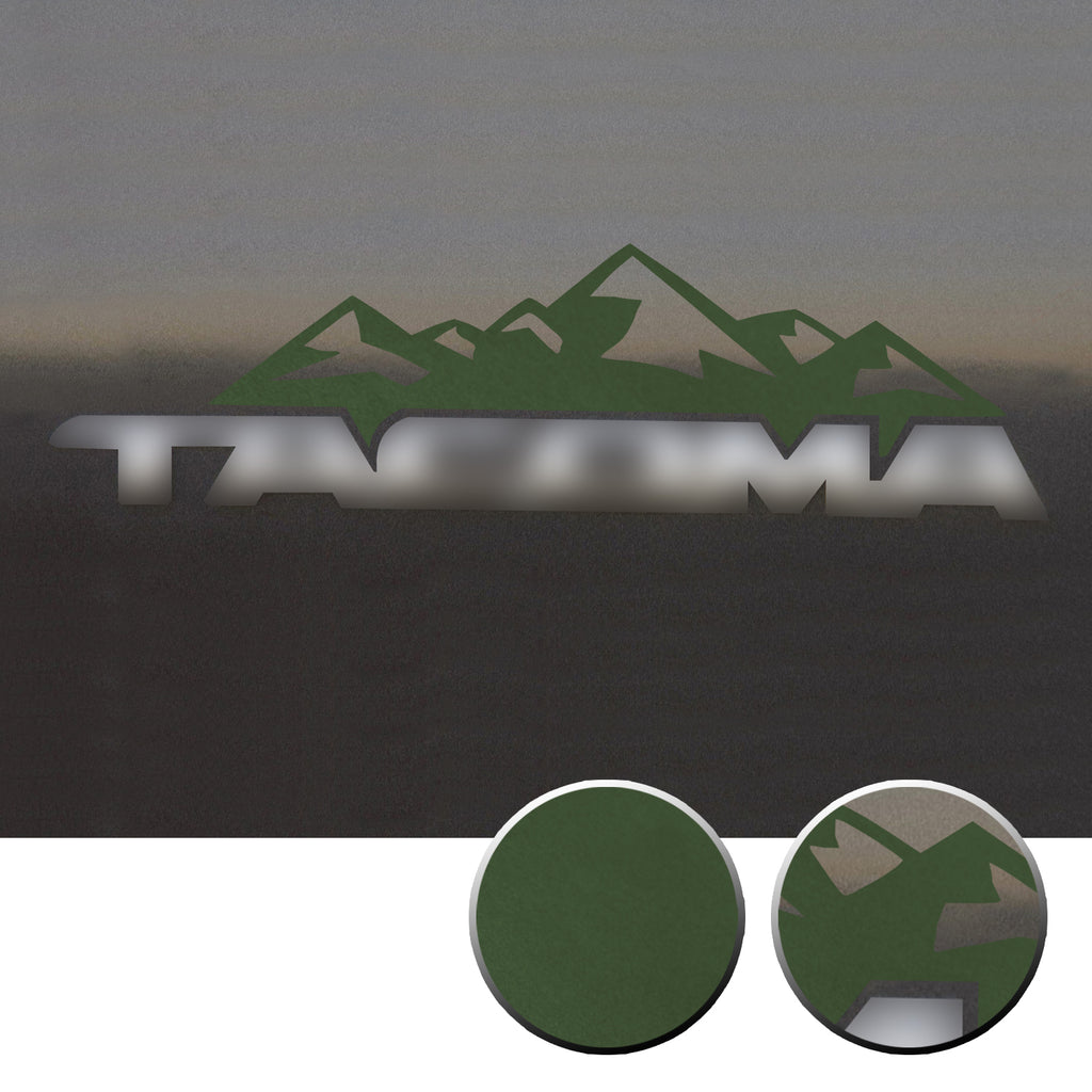 2x Door Badge Emblem Mountain Vinyl Decals Overlay Compatible with Toyota Tacoma 2005-2015