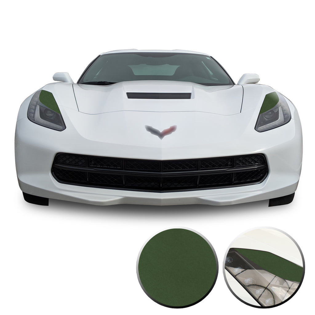 Headlight Eyelids Vinyl Decal Overlay Wrap Compatible with Corvette C7 2014-2019