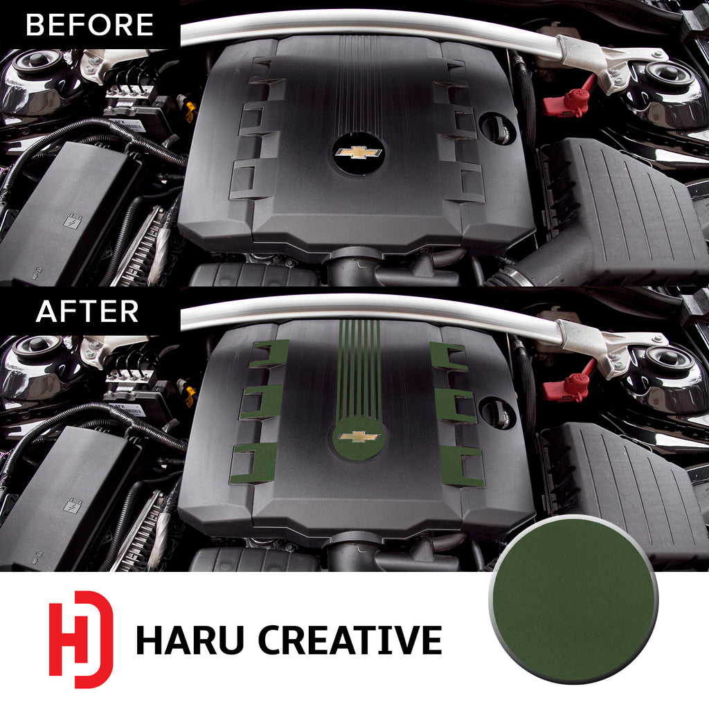 Engine V6 Cover Vinyl Decal Overlay Trim Wrap Compatible with & Fits Camaro RS 2010-2015