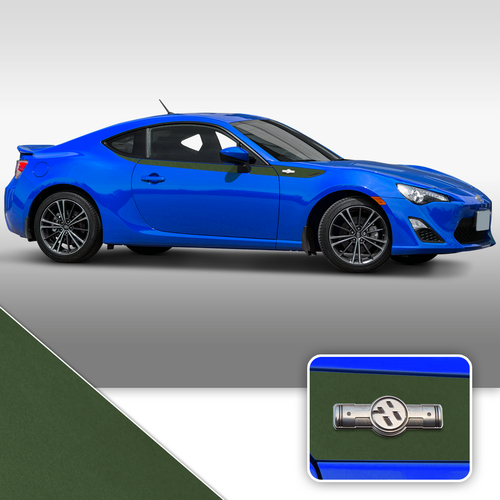 Side Body Stripe Accent Vinyl Graphic Overlay Wrap Compatible with Scion FR-S 2013-2016