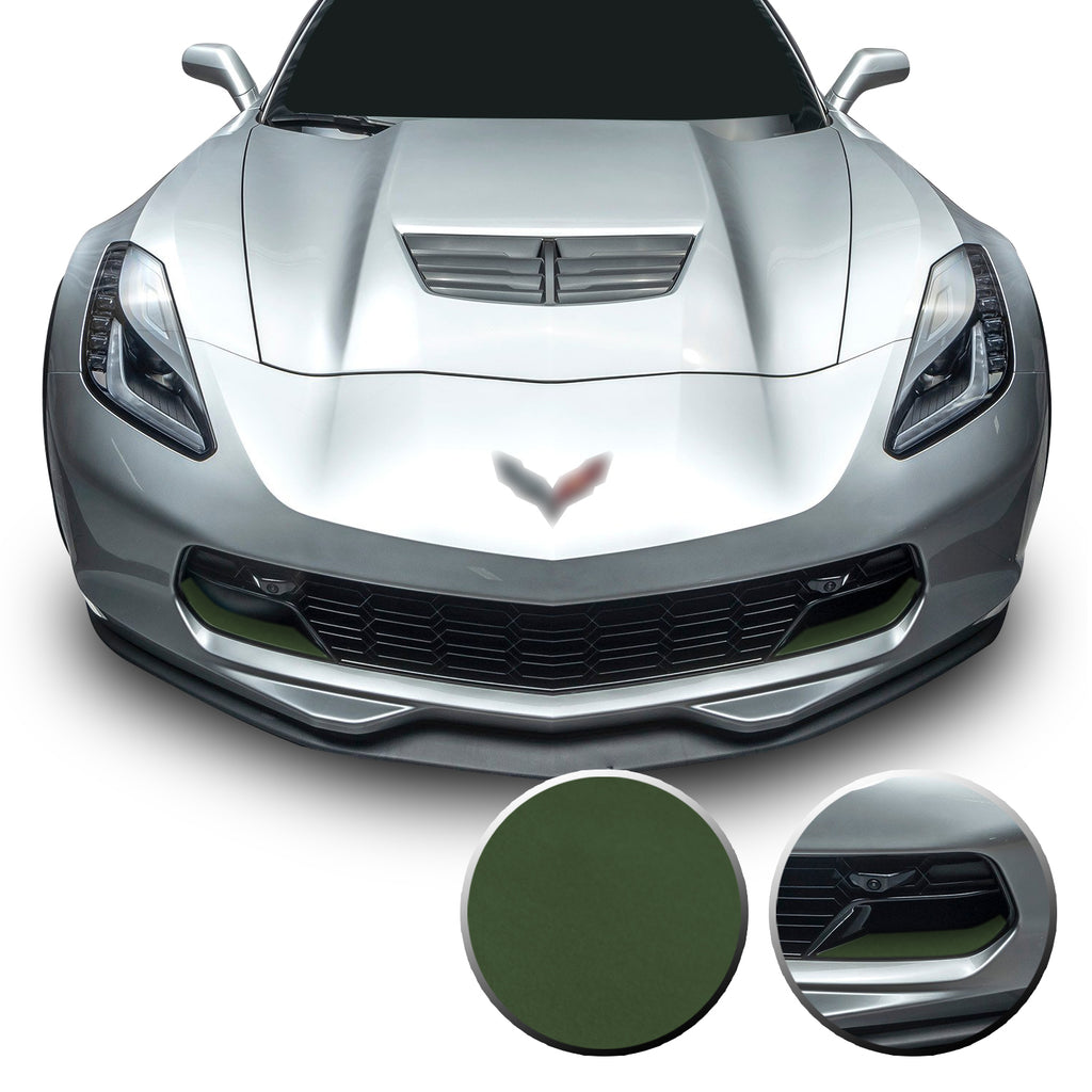 Front Grille Brake Scoop Accent Vinyl Decal Overlay Wrap Compatible with Corvette C7 Z06 Grand Sport 2014-2019