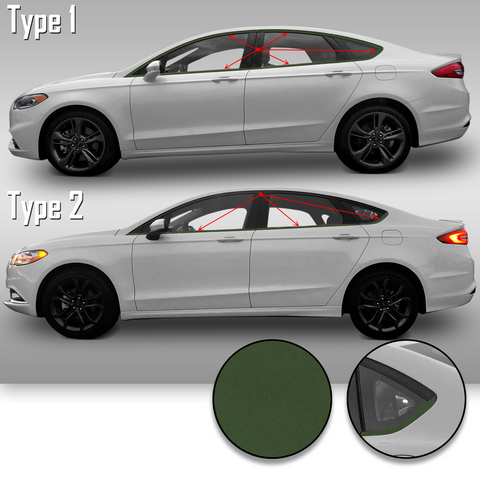 Window Trim Chrome Delete Precut Vinyl Wrap Overlay Kit Compatible with and Fits Fusion 2013-2019