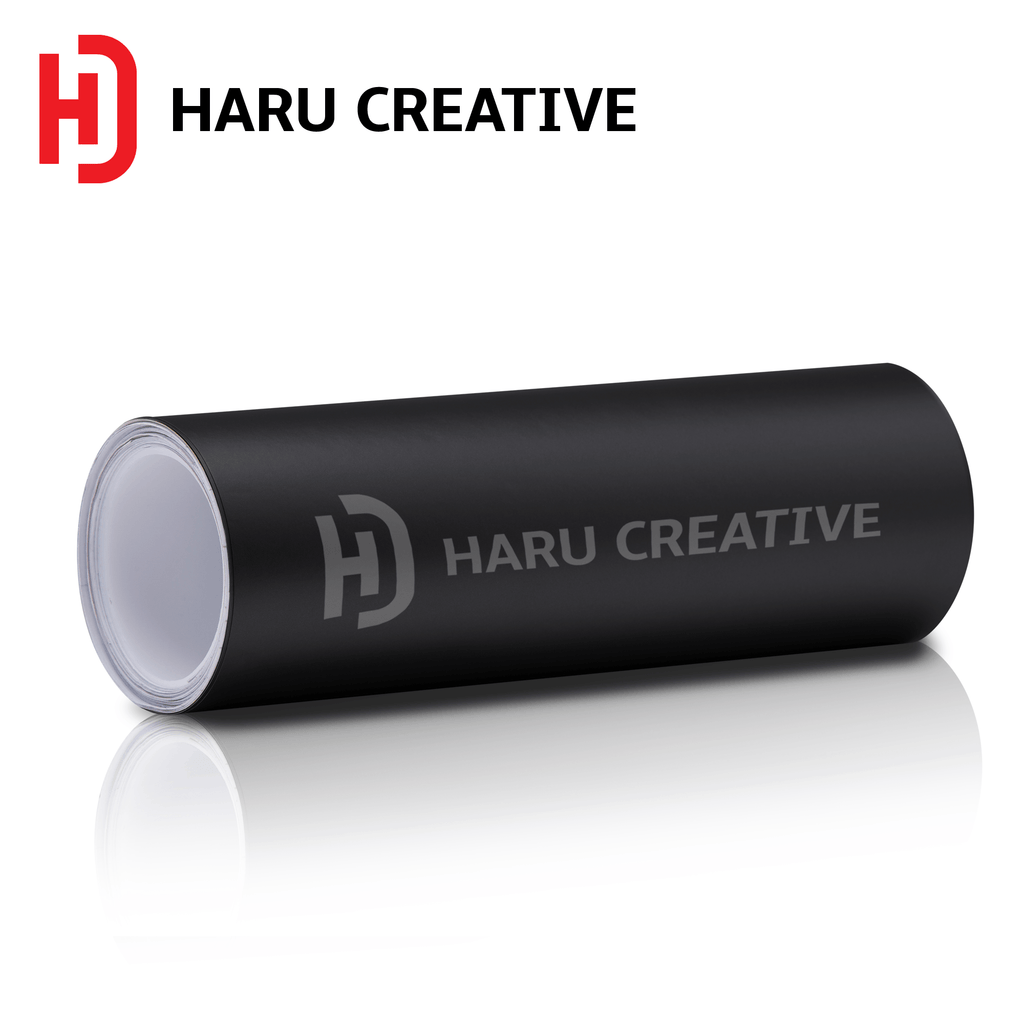 Black Matte Vinyl Wrap - Adhesive Decal Film Sheet Roll - Haru Creative Matte
