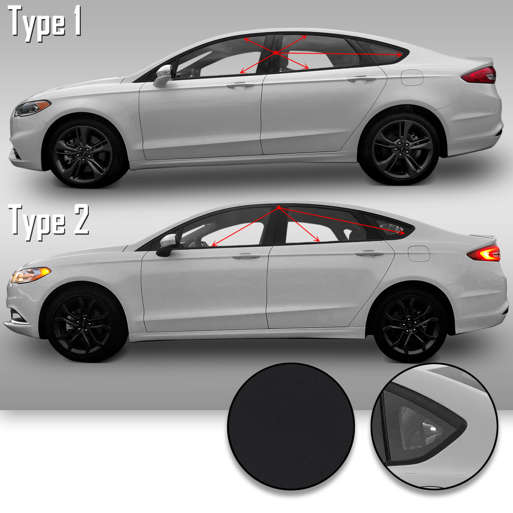 Window Trim Chrome Delete Precut Vinyl Wrap Overlay Kit Compatible with and Fits Fusion 2013-2019