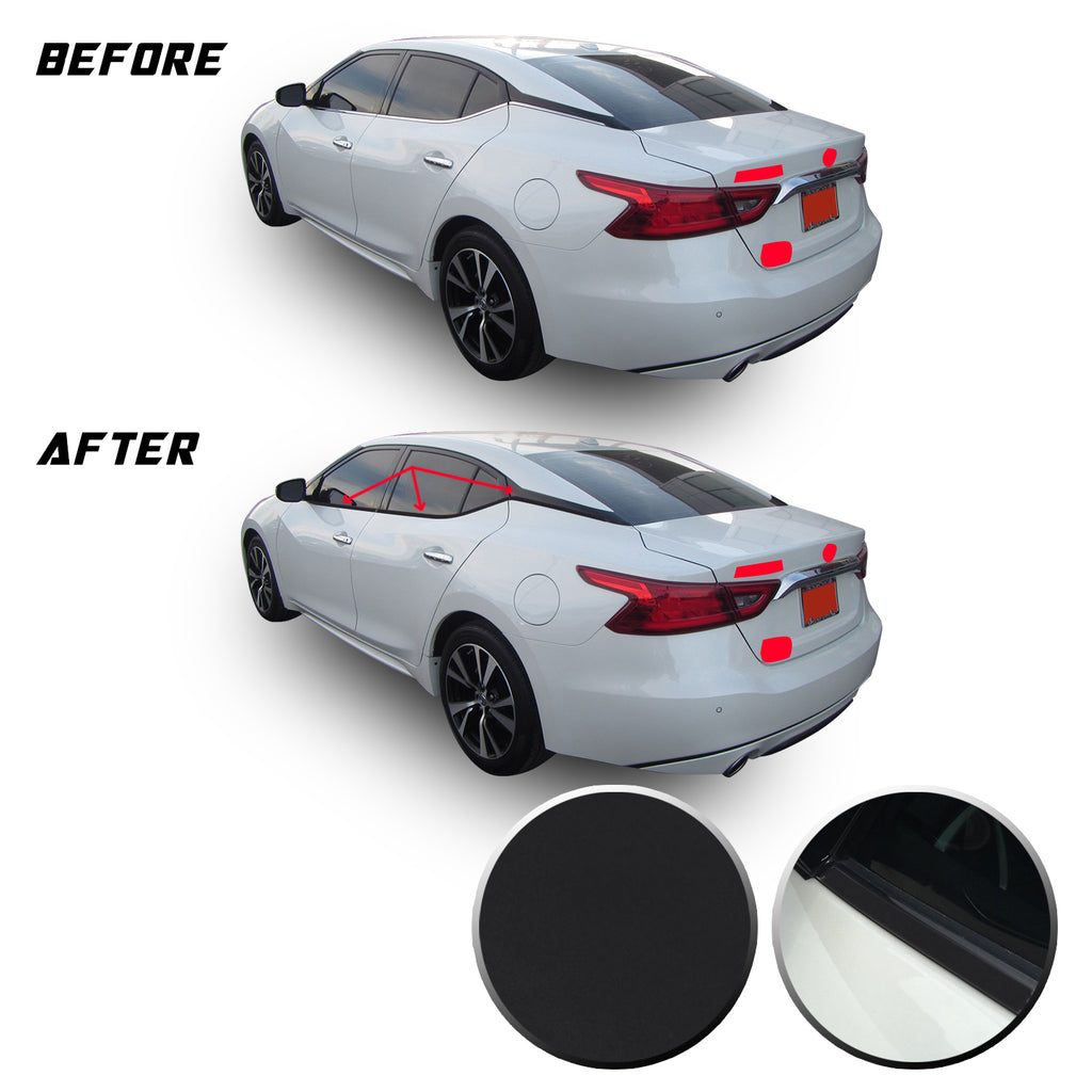 Chrome Delete Vinyl Blackout Kit Overlays for 2016-20 Nissan Maxima Window Trim