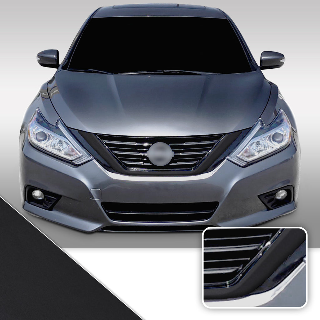 Front Grille Trim Chrome Delete Vinyl Wrap Overlay Kit Compatible with Nissan Altima 2016-2018