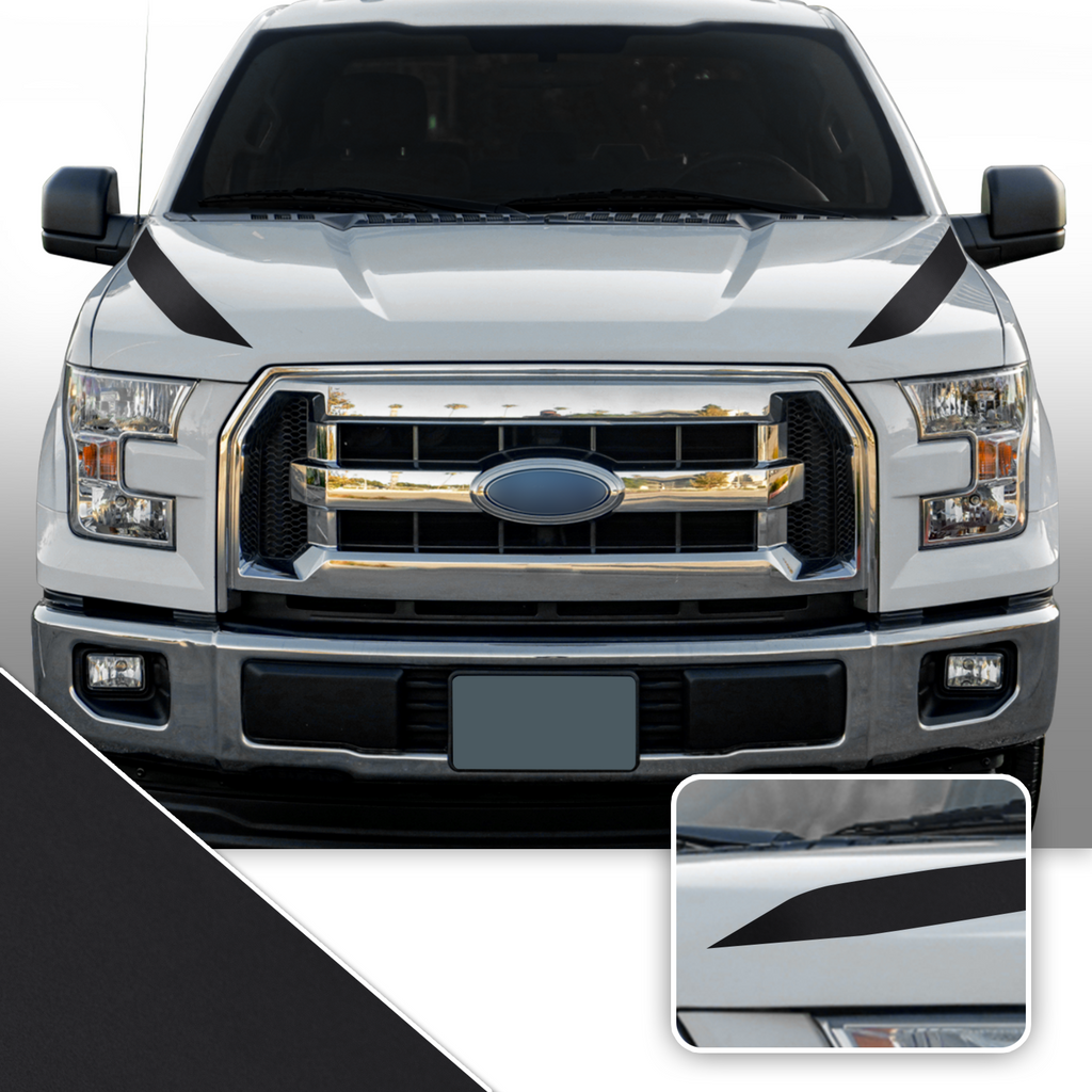 Outer Hood Spears Overlay Decal Trim Compatible with and Fits F150 + Raptor 2015-2020