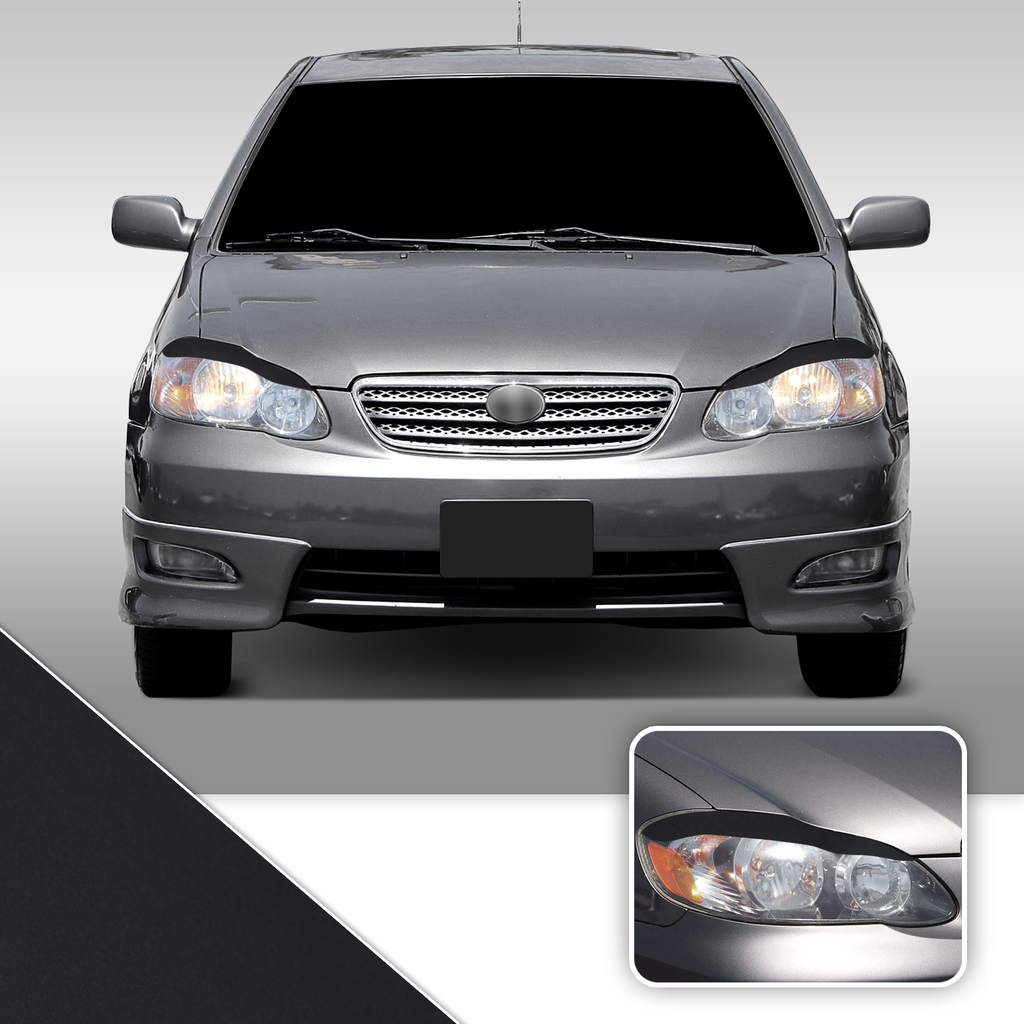 Headlight Eyelid Eyebrow Overlay Accent Pre Cut Vinyl Decal Wrap Compatible with Toyota Corolla 2003-2008
