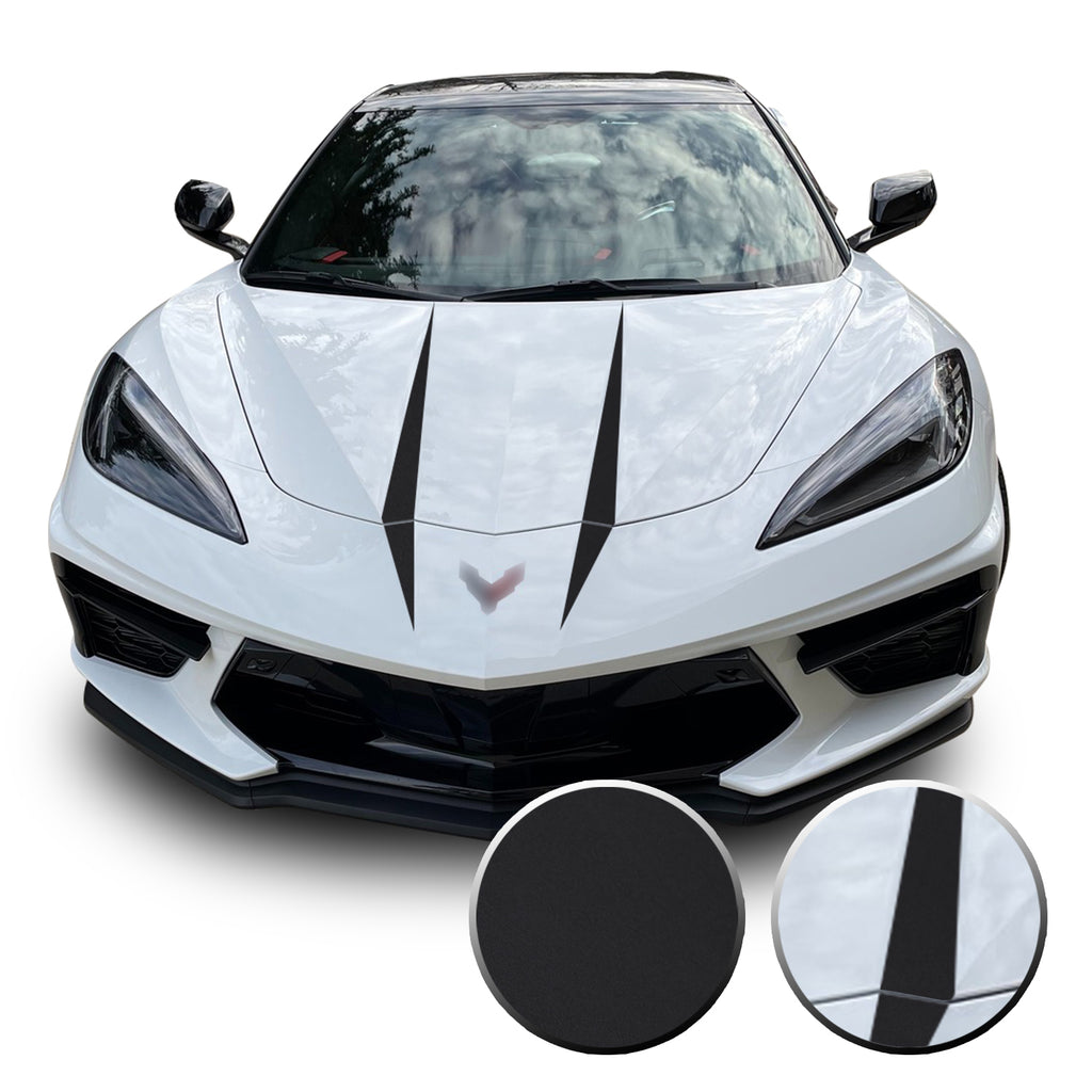 Hood Spears Graphic Overlay Vinyl Decal Compatible with Chevrolet Corvette C8 2020-2021