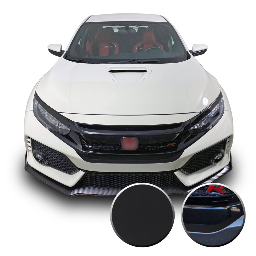 Front Bumper Fangs Accent Vinyl Wrap Compatible with Honda Civic Sedan, Coupe, SI, Hatchback, Type R 2016-2020