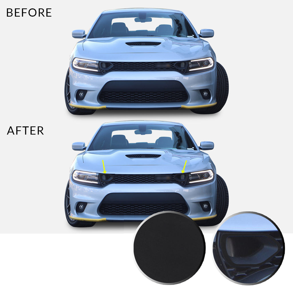 Front Bumper Upper Grille Bezel Overlay Wrap Vinyl Decal Compatible with and Fits Charger Scat Pack 2019