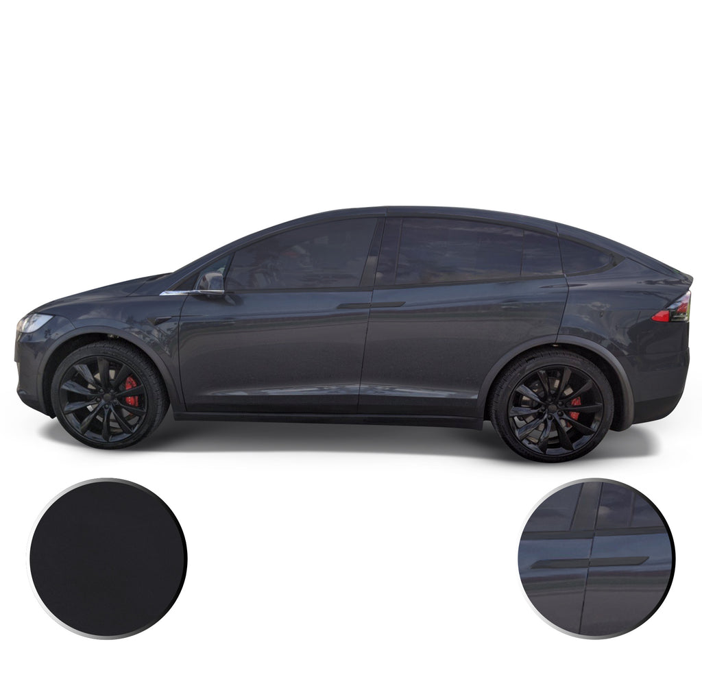 Window Trim Door Handles Chrome Delete Vinyl Wrap Overlay Kit Compatible with Tesla Model X 2016-2020