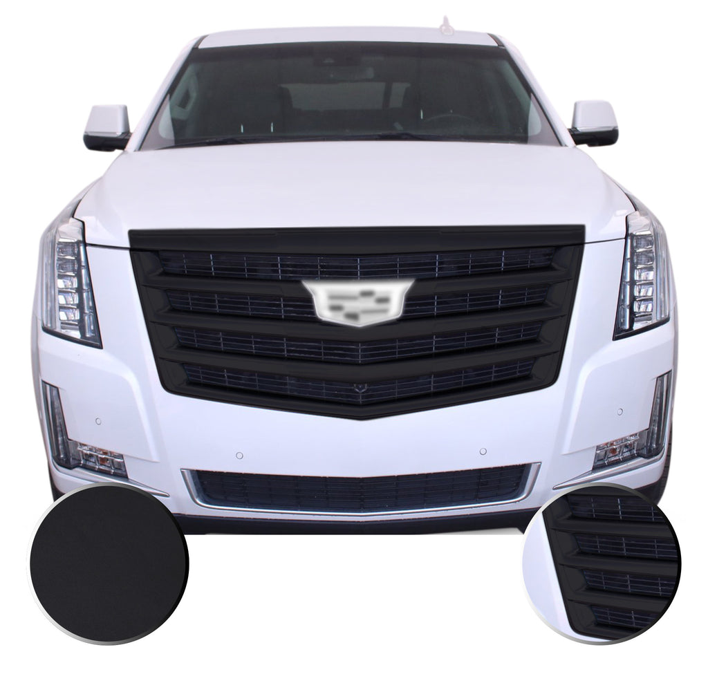 Front Grille Trim Chrome Delete Vinyl Wrap Overlay Kit Compatible with Cadillac Escalade 2015-2020