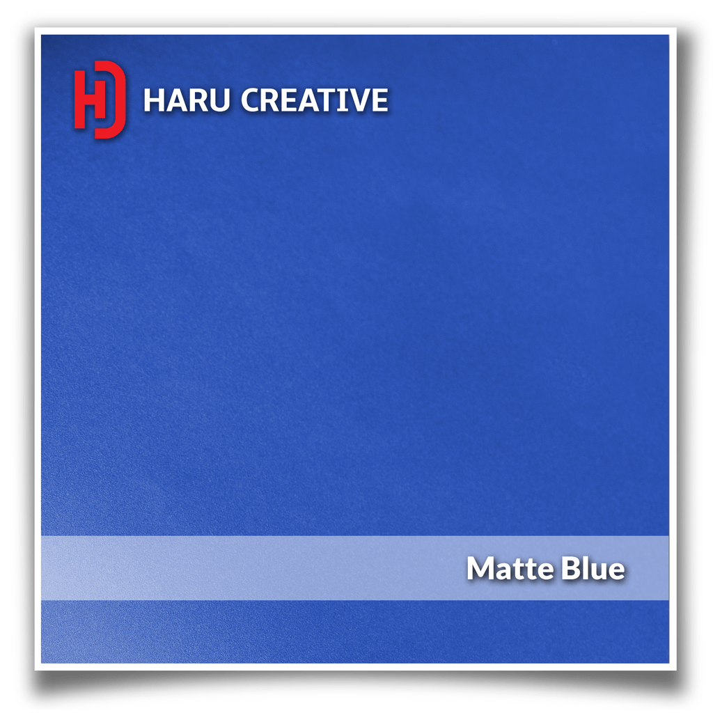 Blue Matte Vinyl Wrap - Adhesive Decal Film Sheet Roll - Haru Creative Matte