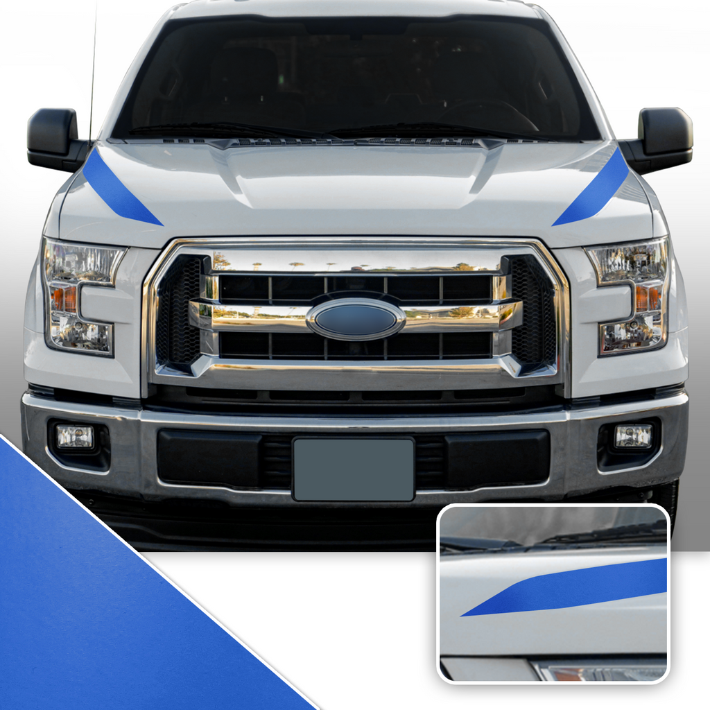 Outer Hood Spears Overlay Decal Trim Compatible with and Fits F150 + Raptor 2015-2020