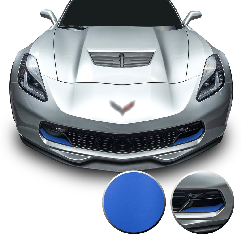 Front Grille Brake Scoop Accent Vinyl Decal Overlay Wrap Compatible with Corvette C7 Z06 Grand Sport 2014-2019