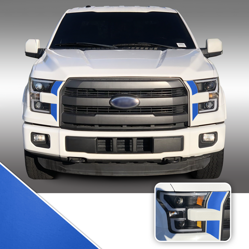 Headlight Front Accents Vinyl Decal Overlay Wrap Trim Compatible with and Fits F-150 2015-2017