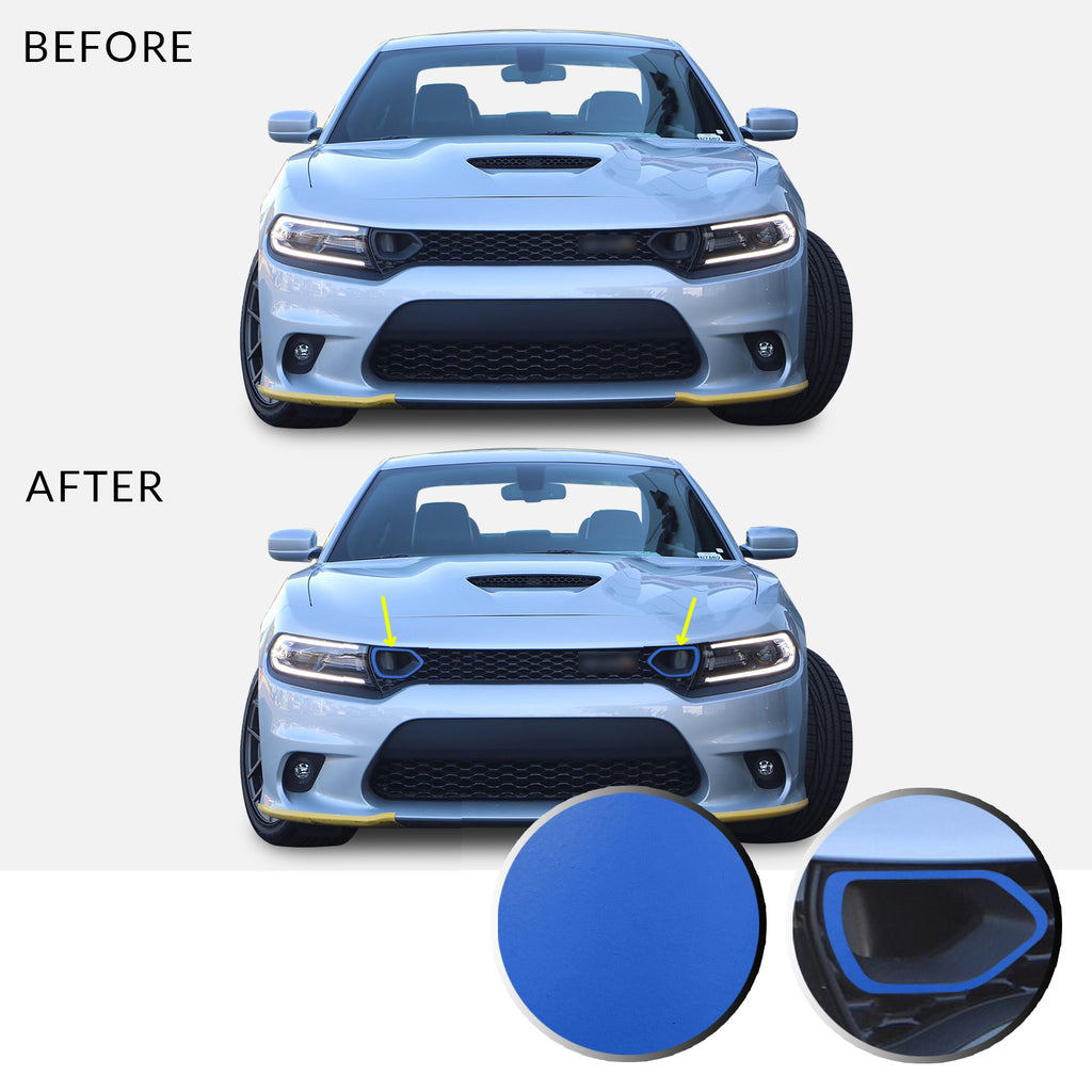 Front Bumper Upper Grille Bezel Overlay Wrap Vinyl Decal Compatible with and Fits Charger Scat Pack 2019