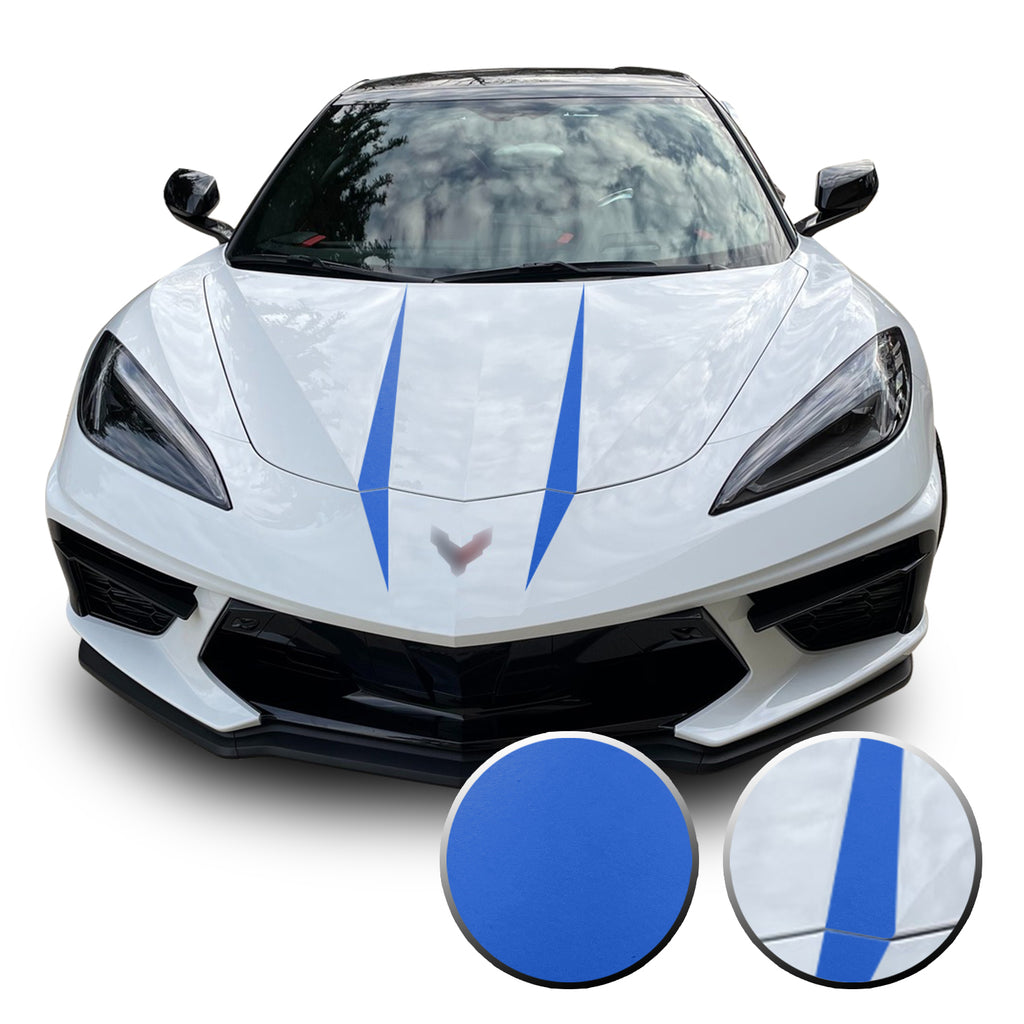 Hood Spears Graphic Overlay Vinyl Decal Compatible with Chevrolet Corvette C8 2020-2021