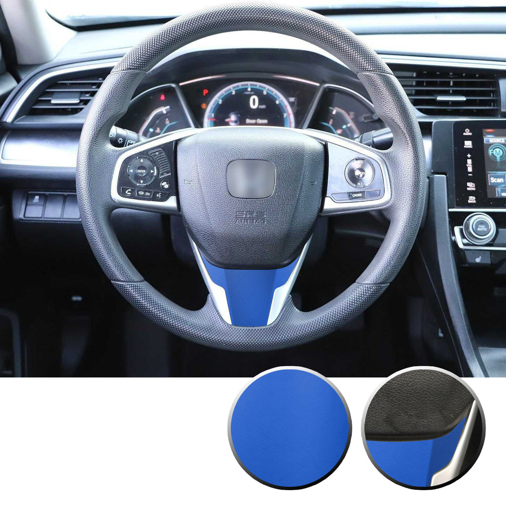 Steering Wheel Bottom Section Trim Vinyl Decal Overlay Accent Compatible with Honda Civic 2016-2020