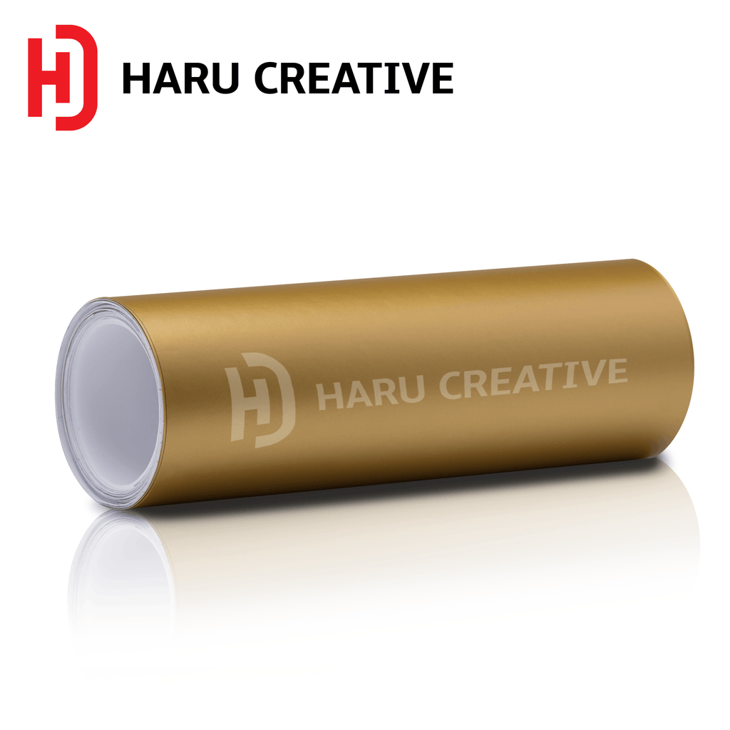 Gold Matte Vinyl Wrap - Adhesive Decal Film Sheet Roll - Haru Creative Matte