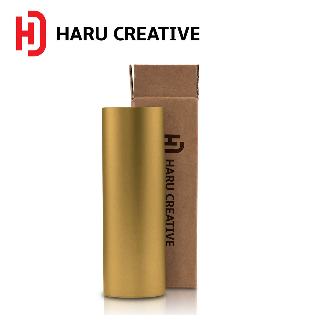 Gold Matte Vinyl Wrap - Adhesive Decal Film Sheet Roll - Haru Creative Matte