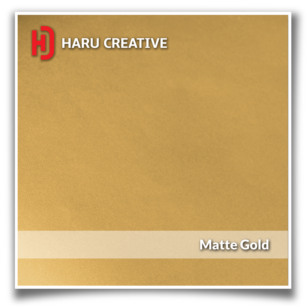 Gold Matte Vinyl Wrap - Adhesive Decal Film Sheet Roll - Haru Creative Matte