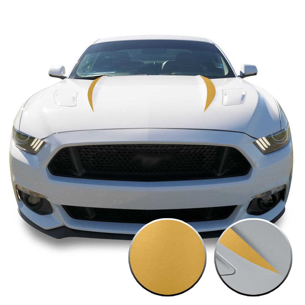 Hood Spears Stripes Vinyl Decal Overlay Wrap Trim Compatible with and Fits Mustang 2015-2017