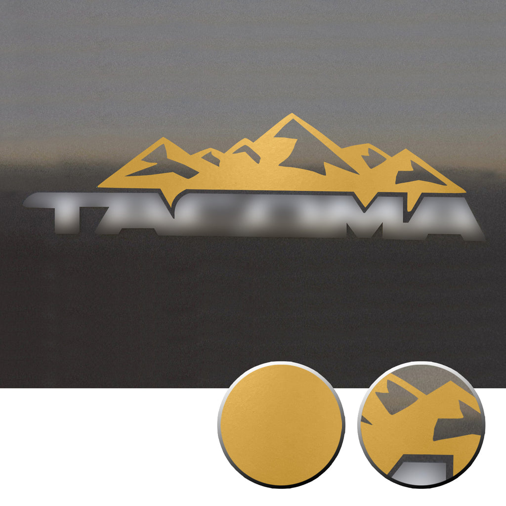 2x Door Badge Emblem Mountain Vinyl Decals Overlay Compatible with Toyota Tacoma 2005-2015