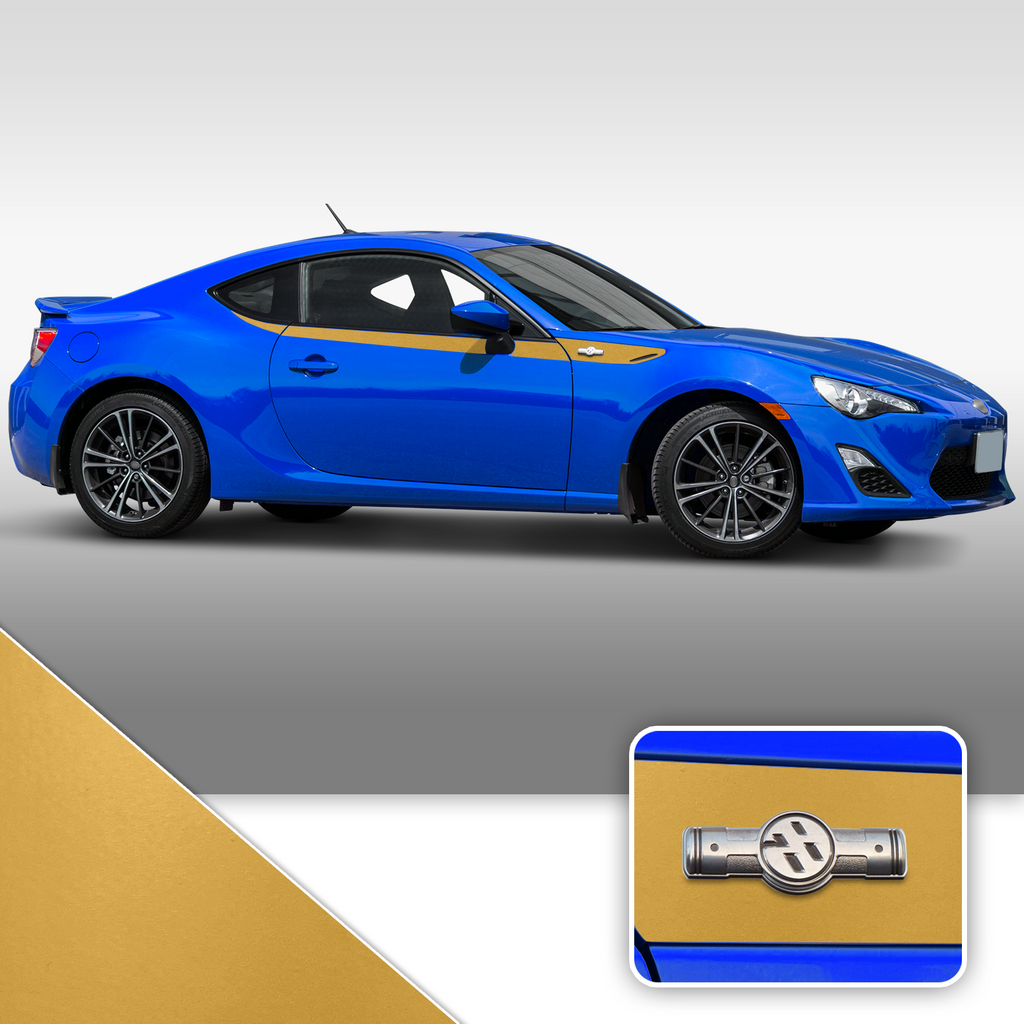 Side Body Stripe Accent Vinyl Graphic Overlay Wrap Compatible with Scion FR-S 2013-2016