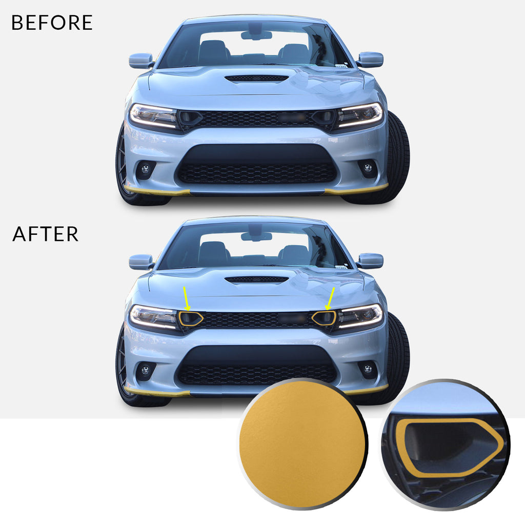 Front Bumper Upper Grille Bezel Overlay Wrap Vinyl Decal Compatible with and Fits Charger Scat Pack 2019
