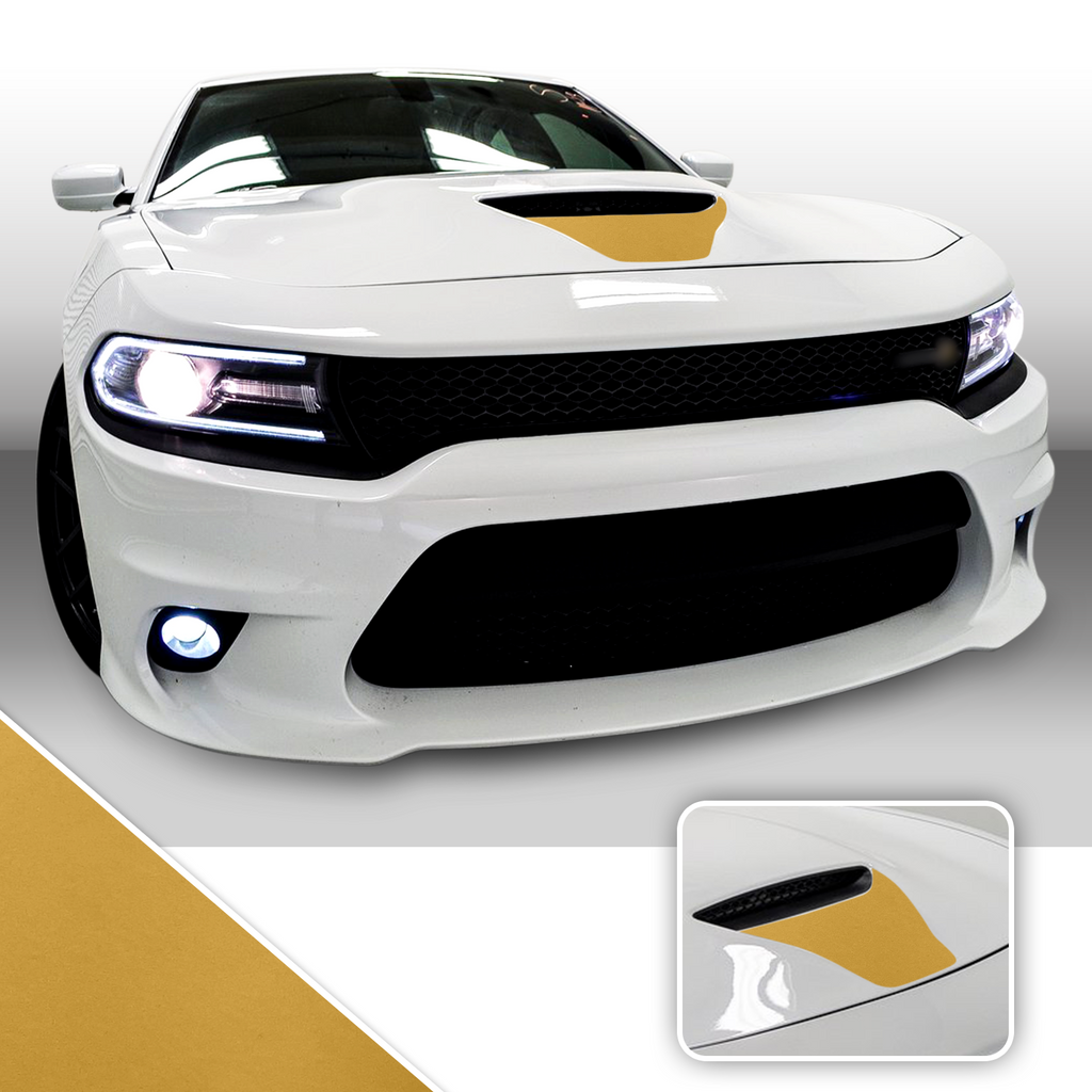 Front Hood Scoop Vinyl Wrap Decal Kit Compatible with and fits Charger Scat Pack 2015-2020
