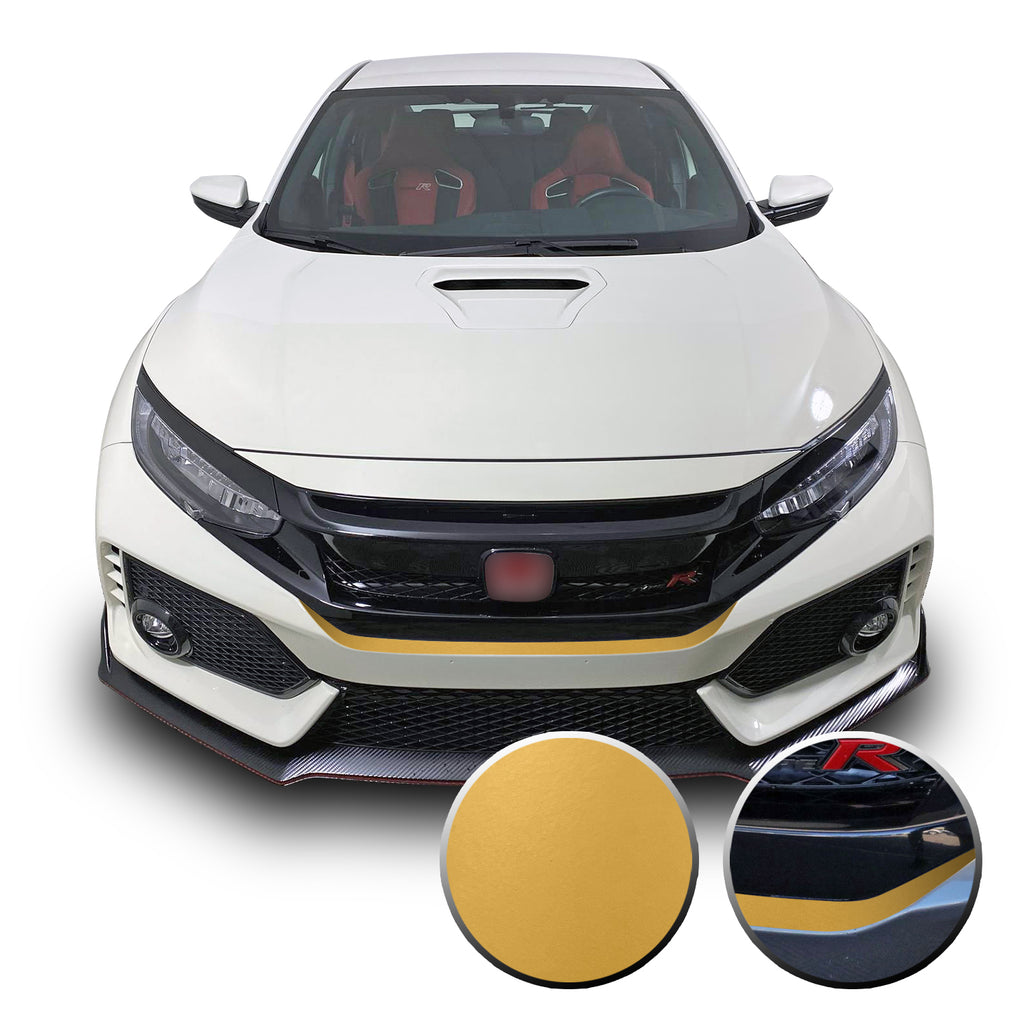 Front Bumper Fangs Accent Vinyl Wrap Compatible with Honda Civic Sedan, Coupe, SI, Hatchback, Type R 2016-2020