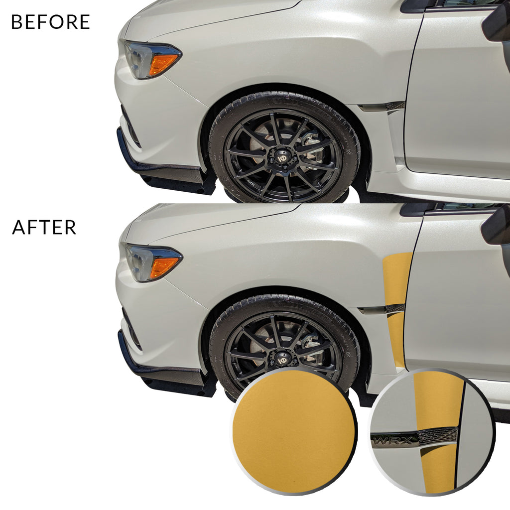 Front Fender Upper Lower Trim Vinyl Decal Overlay Wrap Inserts Sticker Compatible with and Fits WRX STi 2015-2019