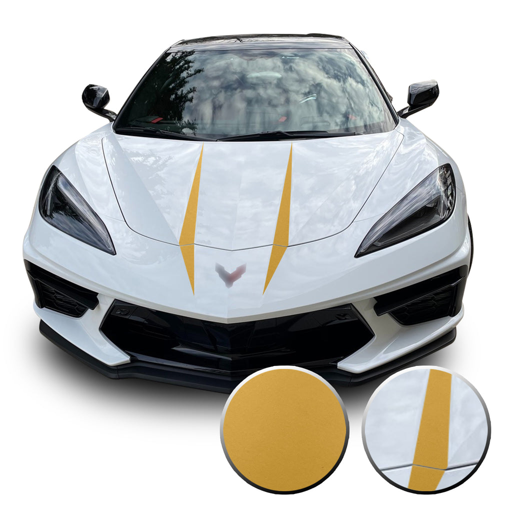 Hood Spears Graphic Overlay Vinyl Decal Compatible with Chevrolet Corvette C8 2020-2021