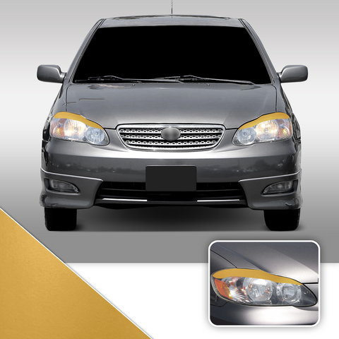 Headlight Eyelid Eyebrow Overlay Accent Pre Cut Vinyl Decal Wrap Compatible with Toyota Corolla 2003-2008