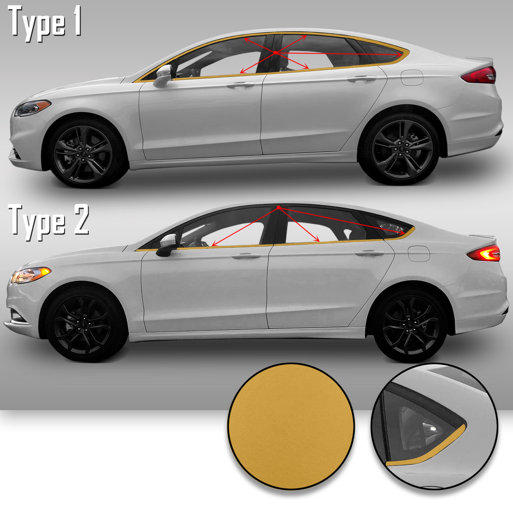 Window Trim Chrome Delete Precut Vinyl Wrap Overlay Kit Compatible with and Fits Fusion 2013-2019