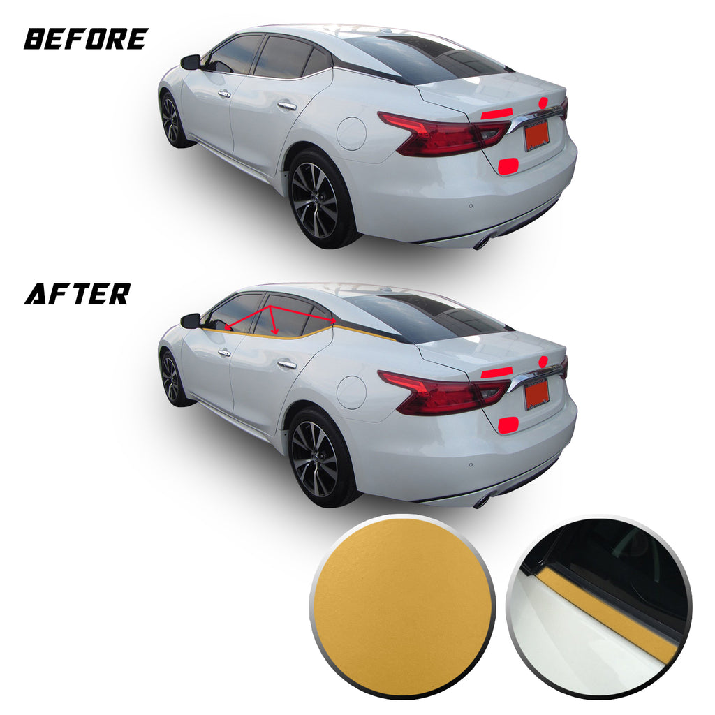 Chrome Delete Vinyl Blackout Kit Overlays for 2016-20 Nissan Maxima Window Trim