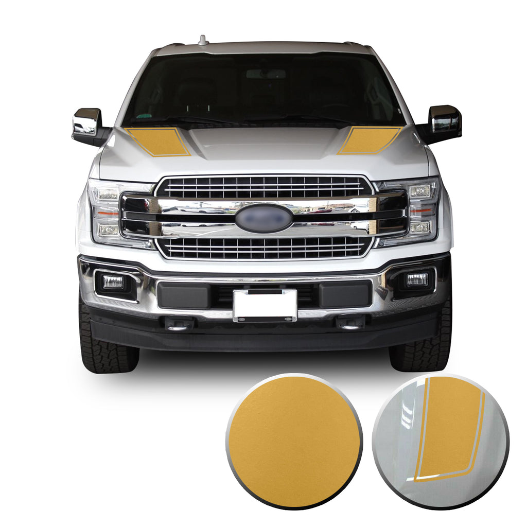 Front Outlined Hood Stripes Vinyl Graphic Decal Overlay Wrap Compatible with and Fits F-150 2015-2020
