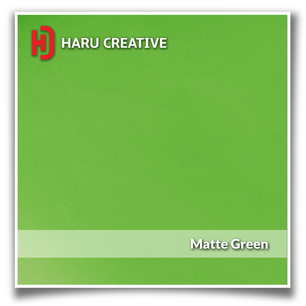 Green Matte Vinyl Wrap - Adhesive Decal Film Sheet Roll - Haru Creative Matte