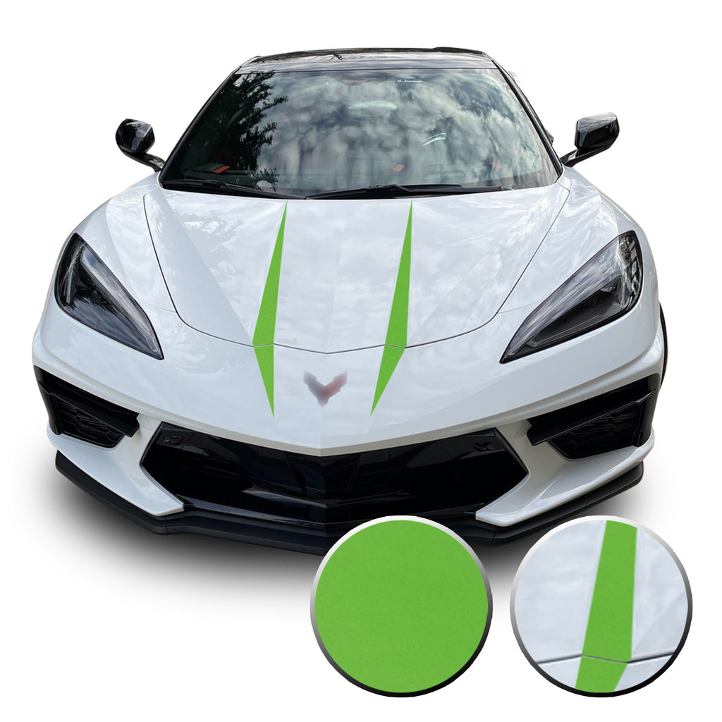 Hood Spears Graphic Overlay Vinyl Decal Compatible with Chevrolet Corvette C8 2020-2021